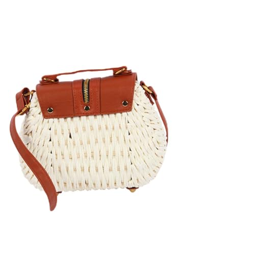 CLISPEED Retro Geflochtene Crossbody Umhängetasche Damen Leichte Schultertasche Freizeit für Alltag und Strand Kleine Vintage Stofftasche mit Einzigartiger Handwerkskunst von CLISPEED