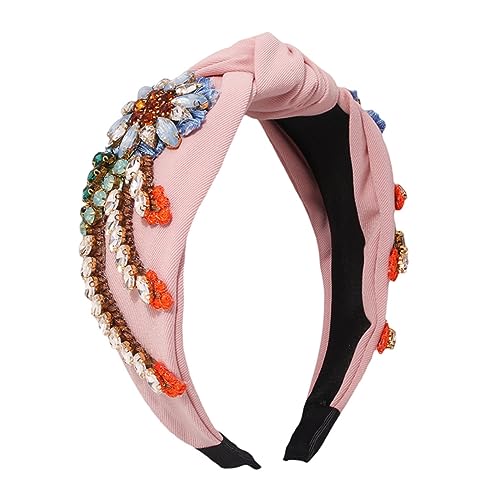 CLISPEED Retro Haarband Damen mit Stickerei und Strassbesatz Vintage Haarschmuck Stirnband Modisches Langlebiges Accessoire für Alltag Party und Besondere Anlässe für Mädchen von CLISPEED