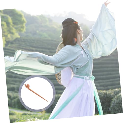 CLISPEED Retro Handgefertigter Chinesischer Haarstab aus Pfirsichholz mit Hasenmotiv Eleganter Haarschmuck für Damen Passend zu Hanfu und Klassischen Frisuren für Party und Alltag von CLISPEED