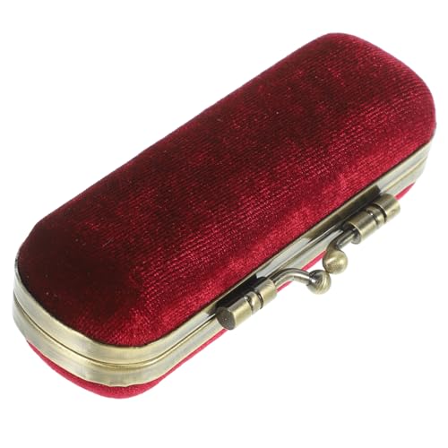 CLISPEED Retro Lippenstift Etui mit Spiegel Tragbare Lippenstift Aufbewahrungsbox aus Strapazierfähigem Flanell Kompakt und Leicht für Frauen zum Schutz und Schnellen Auftragen Unterwegs von CLISPEED