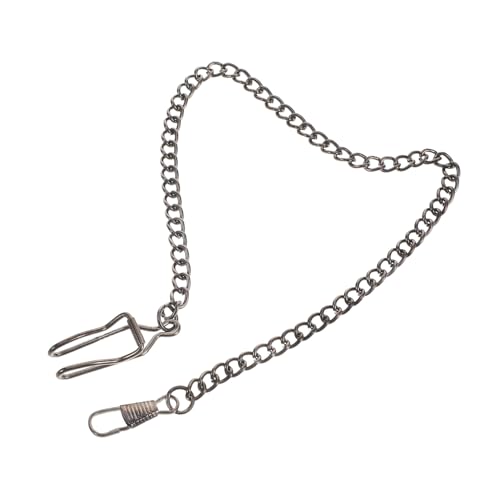 CLISPEED Retro Taschenuhrkette aus Langlebiger Legierung in Gunmetal Schwarz Klassische Uhrenkette für Herren mit Clip Vielseitiges Accessoire für Business Dinner und Freizeit Vintage Stil von CLISPEED