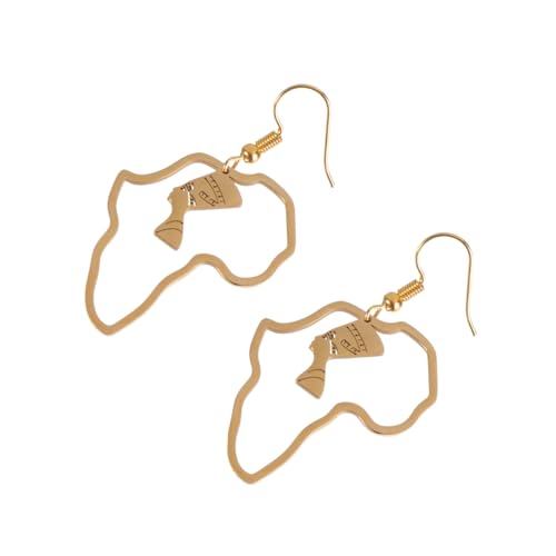 CLISPEED Retro Titanstahl Ohrhänger Damen Langlebig und Hautfreundlich Elegantes Design Ohrpendants für Party und Alltag Goldfarben Einfache Vintage Ohrringe von CLISPEED