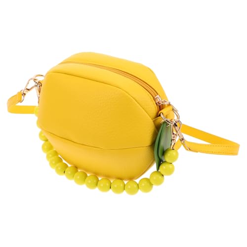 CLISPEED Retro Zitronen Umhängetasche Damen PU Handtasche mit Frischem Fruchtelement Gelb Crossbody Schultertasche für Shopping Reisen Alltag von CLISPEED