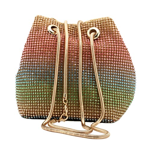 CLISPEED Rhinestone Abendtasche Damen Glitzertasche Schultertasche Handtasche für Hochzeit Party Bankett Kompakt Leicht Modisches Design mit Funkelnden Strasssteinen Vielseitig für von CLISPEED