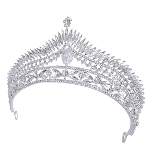 CLISPEED Rhinestone Brautkrone Silber Hochzeit Haarschmuck Party Tiara Bachelorette Geburtstagskrone für Damen von CLISPEED