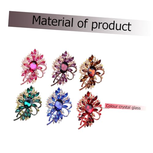 CLISPEED Rhinestone Brosche Rot Schmuck Dekorative Anstecknadel für Damen Kleidung Schal Tasche Modisches Accessoire Langlebig und Leicht von CLISPEED