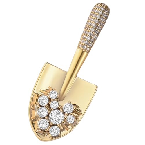 CLISPEED Rhinestone Brosche Shovel Anstecknadel Damen Schmuck Glänzende Strass Broschen Kleidung Accessoire für Alltag Party von CLISPEED