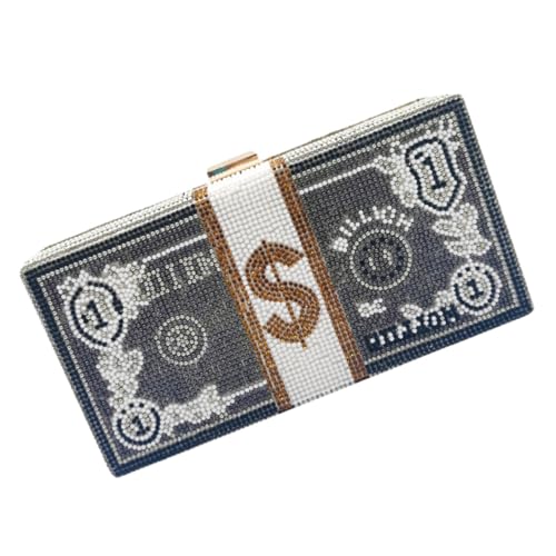 CLISPEED Rhinestone Clutch Bag Damen Abendtasche Glänzende Handtasche Elegant Große Kapazität für Partys und Festliche Anlässe von CLISPEED