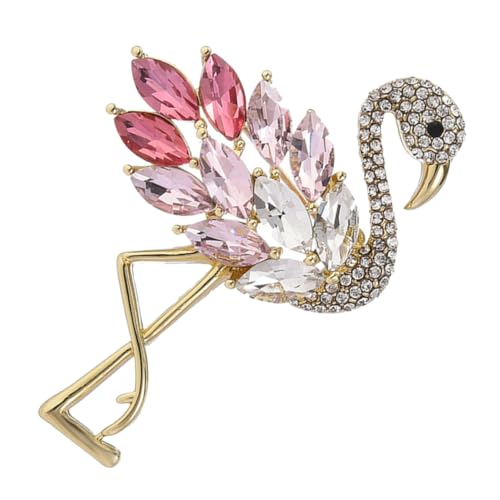 CLISPEED Rhinestone Flamingo Brosche Damen Strass Anstecknadel Eleganter Tier Schmuck für Kleider Hochzeiten Partys für Frauen von CLISPEED