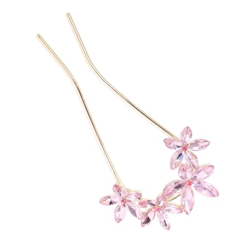 CLISPEED Rhinestone Haarnadel U Form Haarpin für Hochzeitsfrisuren Damen Haarschmuck mit Funkelnden Kristallen Haarnadeln Brautschmuck Elegant Langlebig Modisch Rosa von CLISPEED