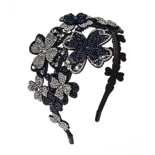 CLISPEED Rhinestone Haarschmuck Breit mit Blütenform und Rutschfestem Kristallbesatz für Damen Jahre Flapper Stil Party und Alltag von CLISPEED