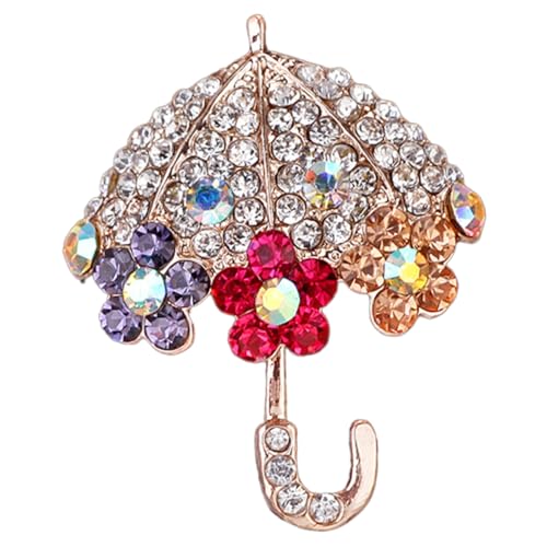 CLISPEED Regenschirmnadel Mit Strass Metallbrosche Für Kleidung Hut Und Schal Kreative Anstecknadel Mit Regenschirm-design von CLISPEED