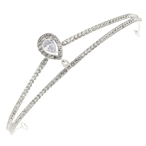 CLISPEED Rhinestone Tiara Damen Hochzeit Krone Strass Bridal Headpiece für Braut Geburtstag Party Haarschmuck Silberfarbenes Accessoire von CLISPEED