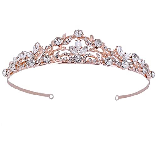 CLISPEED Rhinestone Tiara Haarreif für Mädchen Krone für Hochzeit Geburtstag Party Braut Haarschmuck Luxuriöses Stirnband Roségold CLISPEED Rhinestone Tiara Haarreif für Mädchen Krone für Hochzeit Geburtstag Party Braut Haarschmuck Luxuriöses Stirnband Roségold von CLISPEED