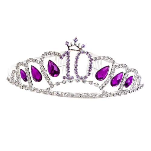 CLISPEED Rhinestone Tiara Haarschmuck Geburtstagskrone Strass Diademe für Mädchen Party Kopfschmuck Elegant und Haltbar Design von CLISPEED