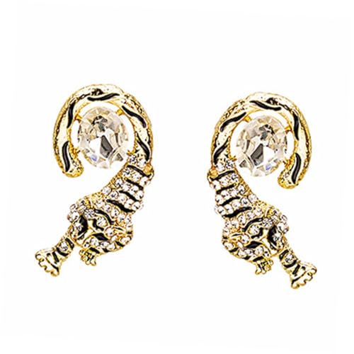CLISPEED Rhinestone Tiger Ohrstecker Damen Schmuck Alloy Legierung Glänzend Modisch Kreatives Design Alltag Party CLISPEED Rhinestone Tiger Ohrstecker Damen Schmuck Alloy Legierung Glänzend Modisch Kreatives Design Alltag Party von CLISPEED