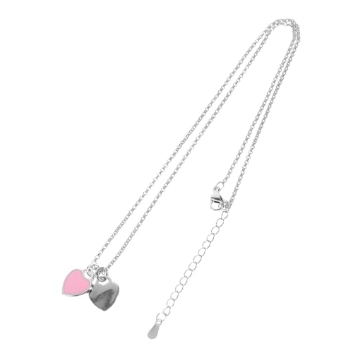CLISPEED Romantische Love Heart Pendant Halskette Damen Verstellbare Verlängerungskette Electroplated Glatte Oberfläche für Valentinstag Geburtstag Weihnachten von CLISPEED