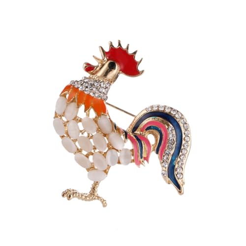 CLISPEED Rooster Brosche aus Legierung mit Cat's Eye Stein Modische Leichte Anstecknadel für Damen Vielseitig für Kleidung Taschen Schals zu Valentinstag und Festen CLISPEED Rooster Brosche aus Legierung mit Cat's Eye Stein Modische Leichte Anstecknadel für Damen Vielseitig für Kleidung Taschen Schals zu Valentinstag und Festen von CLISPEED