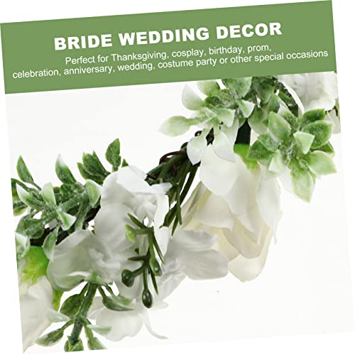 CLISPEED Rosen Haarreif für Mädchen Leichter Verstellbarer Haarschmuck für Hochzeit Brautjungfern Blumenmädchen und Fotoshootings Kopfschmuck Accessoire Beige von CLISPEED