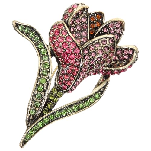 CLISPEED Rosenbrosche für Damen Glitzernde Anstecknadel Strass für Kleidung Schals und Hüte Hochwertige Blumenbrosche für Abendkleider und Besondere Anlässe von CLISPEED