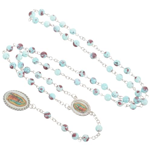 CLISPEED Rosenkranz Halskette für Männer Religiöse Gebetsperlen Robuste Stilvolle Kette für Tägliche Nutzung Besondere Anlässe mit Guadalupe Elementen Ansprechender CLISPEED Rosenkranz Halskette für Männer Religiöse Gebetsperlen Robuste Stilvolle Kette für Tägliche Nutzung Besondere Anlässe mit Guadalupe Elementen Ansprechender von CLISPEED
