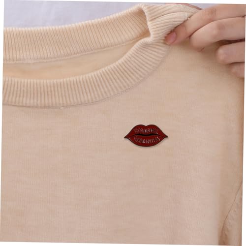 CLISPEED Rote Lippen Brosche Anstecknadel Mode Schmuck für Damen Dekorativer Schalclip Stabiler Halteclip Vielseitig für Alltag Party und Festtage Geeignet von CLISPEED