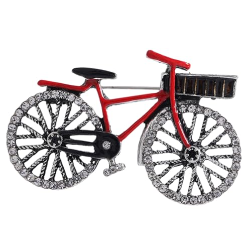 CLISPEED Rote Strass Fahrrad Brosche für Damen Kreative Anstecknadel aus Metall Modisches Accessoire für Kleidung Taschen Hüte für Radfahrer und Sportfans von CLISPEED