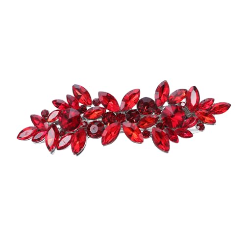 CLISPEED Roter Braut Haarclip mit Funkelnden Strasssteinen Vielseitig Einsetzbar für Braut Brautjungfern und Hochzeitsgäste Leichtes Design für Sicheren Hochzeitsschmuck Accessoires von CLISPEED