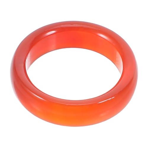 CLISPEED Roter Karneol Ring Damen Natürlicher Achat Schmuck Schlichtes Band Fingerringe Modisch für Frauen und Mädchen Innendurchmesser von CLISPEED