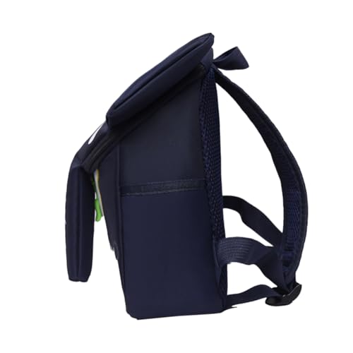 CLISPEED Rucksack aus Leichtem Canvas mit Verstellbaren Trägern Atmungsaktiver Schulranzen für Jungen und Mädchen Niedlicher Tier Rucksack für Kindergarten Ausflüge und Alltag Dunkelblau von CLISPEED