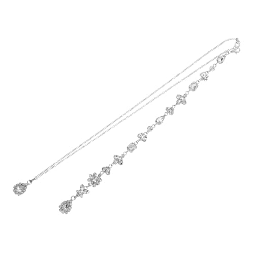 CLISPEED Rückenkette für Damen Silber mit Brautschmuck Lange Körperkette für Hochzeit Party Abschlussball Elegantes Design von CLISPEED