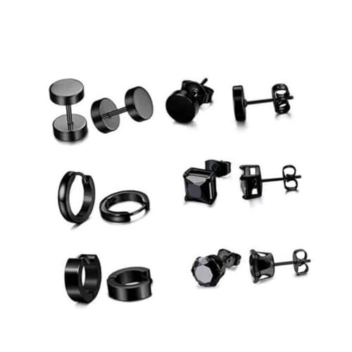 CLISPEED Rundförmiges Zirkonia Ohrring Schwarze Ohrstecker Damen Schmuck Umweltschonendes Material für Alltag Party Reise von CLISPEED