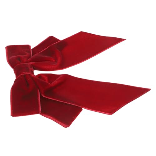 CLISPEED Samtene Doppel Schleifenbrosche Damen Anstecknadel für Kleidung und Schal Schmuckdekoration in Weinrot Vielseitiger Broschen Clip für Party und Alltag von CLISPEED