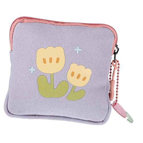 CLISPEED Sanitär Tasche mit Blumenmuster Tragbare Damenbinden Aufbewahrungstasche Kompakter Quadratischer Perioden Beutel für Mädchen Multifunktional als und Kosmetiktasche Robust und von CLISPEED