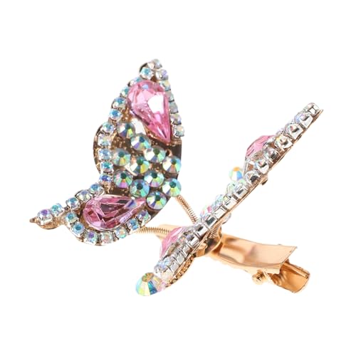 CLISPEED Schimmernder Schmetterling Haarclip mit Beweglichen Flügeln Haarnadel mit Funkelnden Strasssteinen Haarschmuck Accessoire für Damen und Mädchen für Alltag oder Besondere Anlässe von CLISPEED
