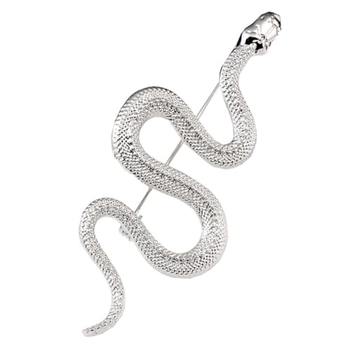 CLISPEED Schlangen Brosche aus Langlebiger Einzigartiges Design Silberfarbene Anstecknadel Stilvolles Accessoire für Damen und Herren als Schmuck und Mantel von CLISPEED