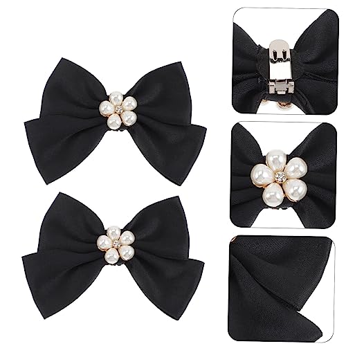 CLISPEED Schleifen Schuhclips mit Perlenbesatz Abnehmbare Damenschuh Dekoration Schuhschnallen für Hochzeit Party und Alltag Schwarzer Schuhschmuck CLISPEED Schleifen Schuhclips mit Perlenbesatz Abnehmbare Damenschuh Dekoration Schuhschnallen für Hochzeit Party und Alltag Schwarzer Schuhschmuck von CLISPEED