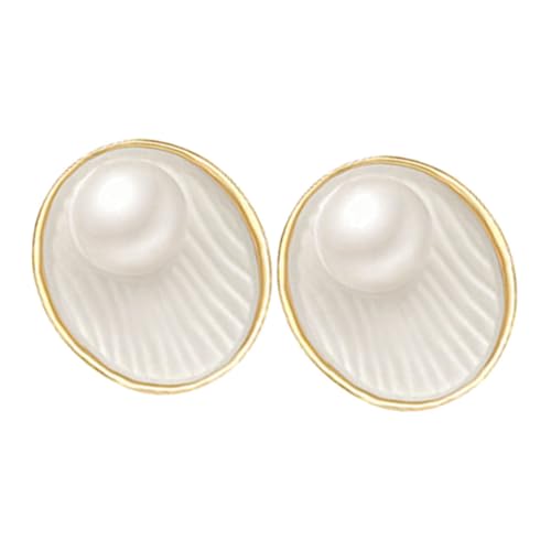 CLISPEED Schlichte Geometrische Ohrstecker Damen Ohrringe mit Künstlichen Perlen Leichter Schmuck Vielseitig Kombinierbar Langlebig Modisches Accessoire für Alltag und Büro von CLISPEED