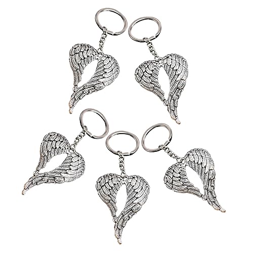 CLISPEED Schlüsselanhänger 5 Stück Kreative Schlüsselringe mit Engelsflügeln Hochzeits und Babyparty für Schlüssel Geldbörsen Rucksäcke Zartes Design Vielseitig Einsetzbar von CLISPEED