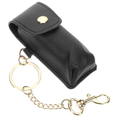 CLISPEED Schlüsselanhänger Lippenstift Etui Transparent Schwarzer Lippenbalsam Halter Kompakt Modisch Reise Zubehör Frauen von CLISPEED