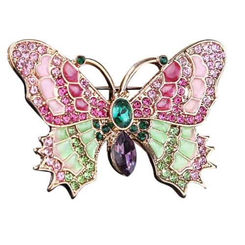 CLISPEED Schmetterling Brosche Damen Anstecknadel mit Strass Vintage Emaille Lapel Pin für Kleidung Tücher Hüte Langlebige Schmuck Dekoration von CLISPEED