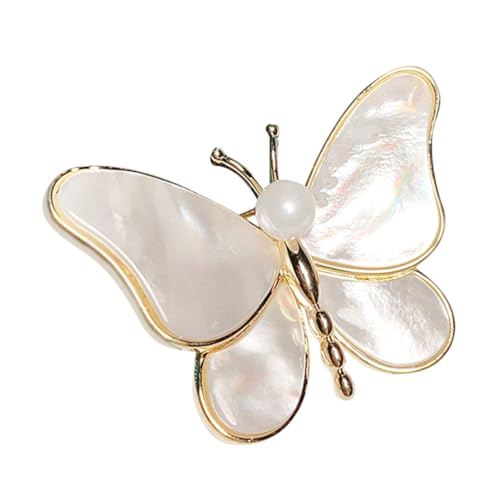 CLISPEED Schmetterlingsbrosche Muschel Perlen Pin Anstecknadel Schmuck für Kleidung Rucksack Hut Dekoration Geschenkidee von CLISPEED