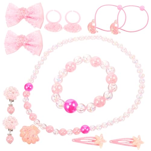 CLISPEED Schmuckset Mädchen Schmuck für Muschel Rucksack Bunte Halskette Armband Ring Haarklammer für Mädchen Ab Jahren von CLISPEED