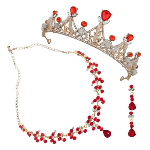 CLISPEED Schmuckset mit Kinderkronen Halskette und Clip Ohrringen Diadem für Kleine Mädchen Geeignet für Geburtstag Hochzeit Fest und Fotoshooting von CLISPEED