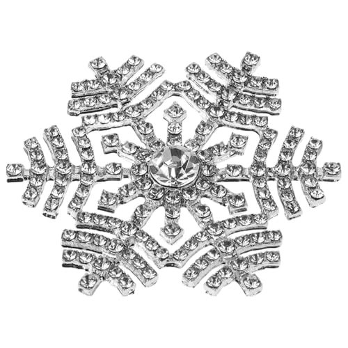 CLISPEED Schneeflocken Brosche Strass Vintage Hochzeitsanstecker für Damen Modischer Schmuck für Besondere Anlässe Elegantes Accessoire Hochwertigem Legierungsmaterial von CLISPEED