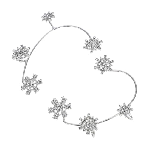 CLISPEED Schneeflocken Ohrclip Ohrklemme Ohrmanschette Damen Ohrschmuck Piercing Modisch Langlebig Eleganter Ohrhaken für Festliche Anlässe und Alltag von CLISPEED