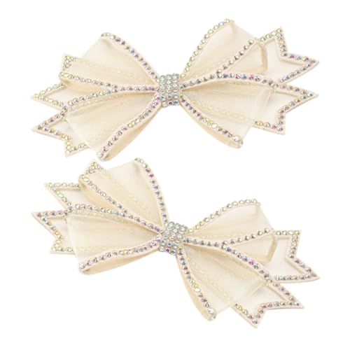 CLISPEED Schuhanstecker Bowknot Schuhschmuck mit Strasssteinen Abnehmbare Schuhdekoration für Damen Brautschuhe Eleganter Schuh Charm für Hochzeit Party in Apricot von CLISPEED