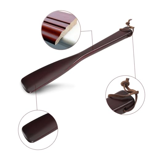 CLISPEED Schuhlöffel aus Echtem Holz mit Extra Langem Griff Langlebig und Leicht Ergonomisch für Herren Damen Senioren für Zuhause Büro und Reisen mit Praktischem Aufhängeband von CLISPEED