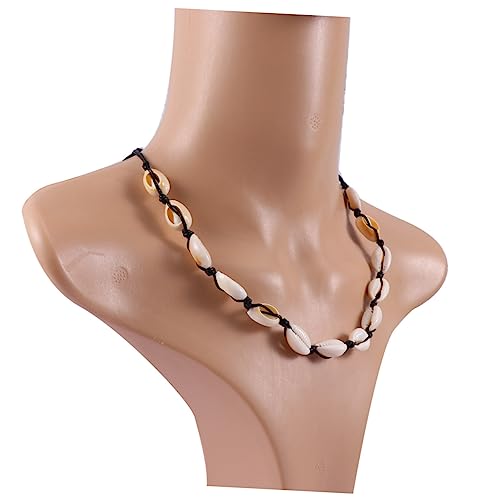 CLISPEED Schwarze Muschel Halskette Damen Anhänger Natürliches Material Leicht und Langlebig Modischer Schmuck Für Party Strand Festliche Anlässe von CLISPEED