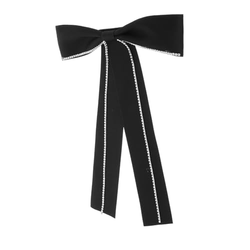 CLISPEED Schwarze Stoff Schleifenbrosche Damen Stilvolle Anstecknadel für Hemden Uniform Accessoire Feine Handarbeit Vielseitig Kombinierbar Stilvolles von CLISPEED